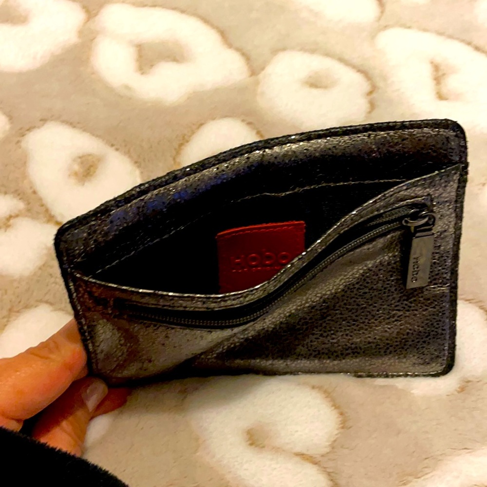 Hobo ID wallet silver with green lining!